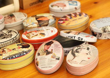 China De stapelbare Doos van het Metaal Ovale Tin voor Gift Verpakking leverancier