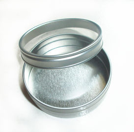 China Suikergoed om de Zilveren kleur van de Tindoos met duidelijk venster, ronde tincontainers leverancier