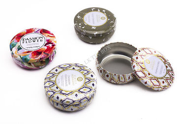 Premie Voluspa om Dozen van het Kaars de Kleine Tin met Druk en het In reliëf maken leverancier